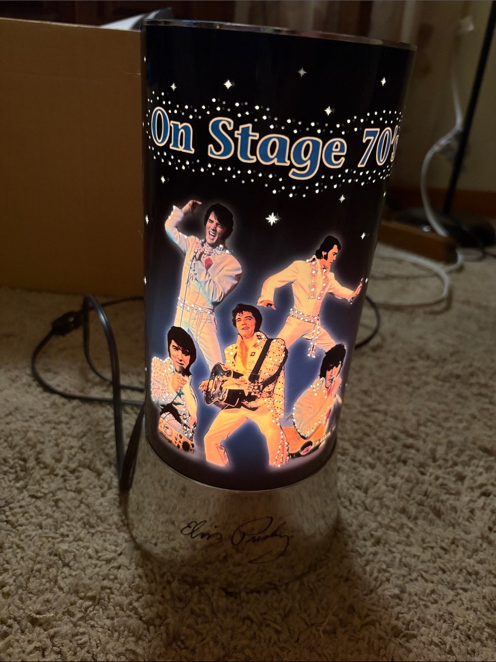 RARE VINTAGE 1994 ELVIS PRESLEY ROTATING MOTION LAMP LIGHT UP BY RABBIT TANAKA